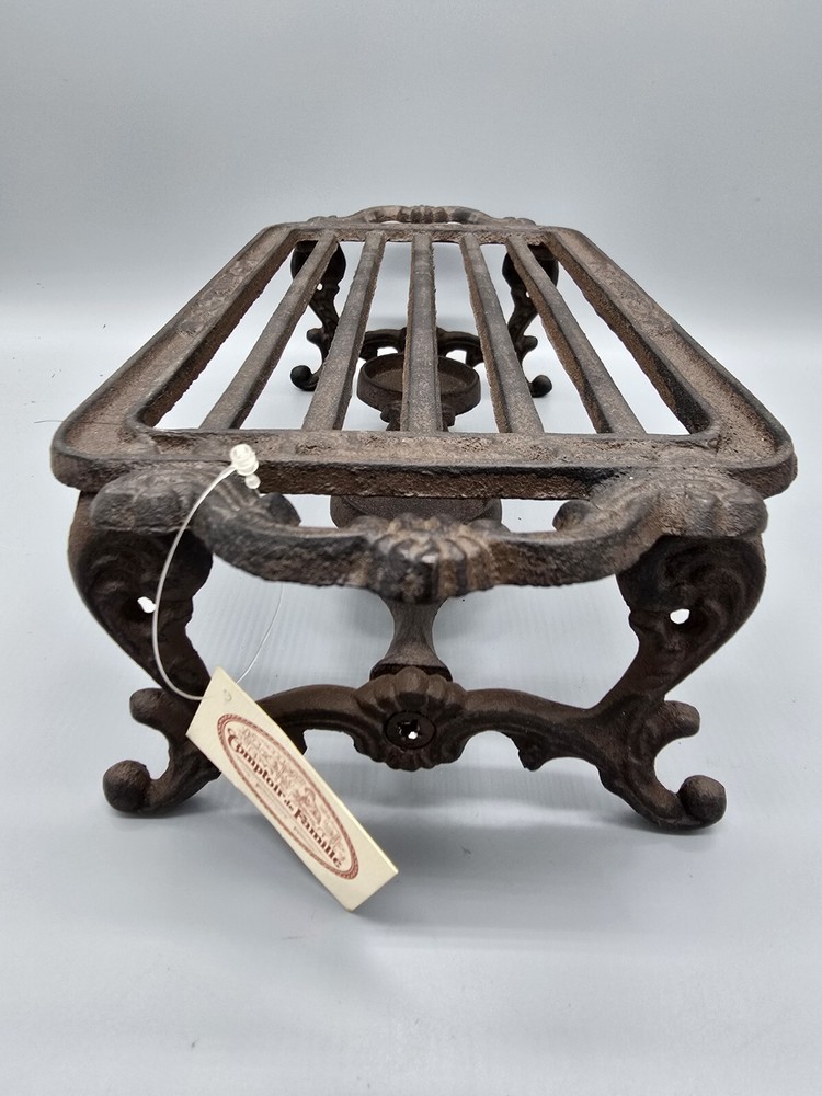 Cast Iron Dish Warmer Cradle Rest Rustic Finish