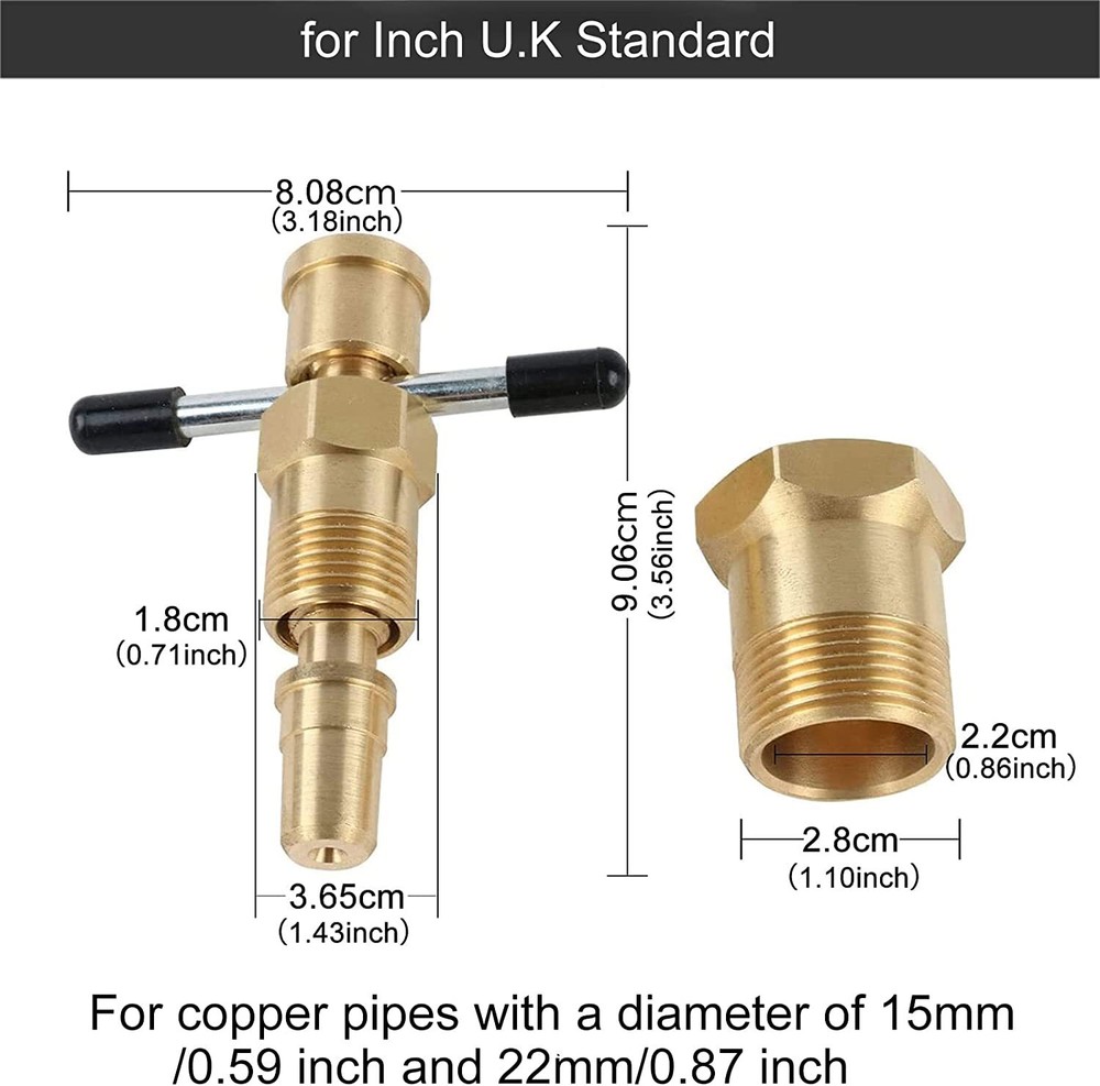 Olive Remover Puller Solid Brass Copper Pipe Fitting Plumbing Tool 1/2" & 3/4"