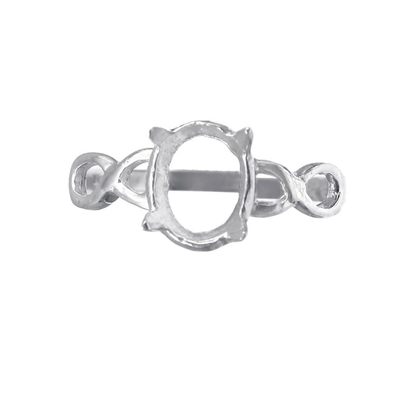 Semi Mount Ring Stone Setting Size 8X6 MM Oval Shape 925 Sterling Silver Ring