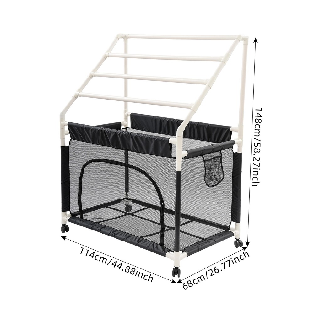 Rolling Pool Noodle Storage Organizer Bin with Mesh