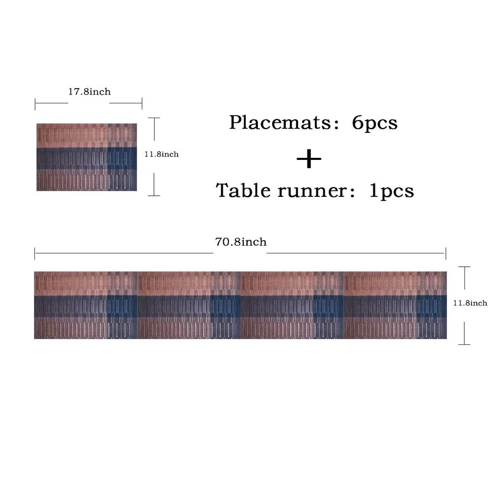 PIGCHCY Elegant Placemats with Matching Table Runner,Washable Durable Plastic Pl