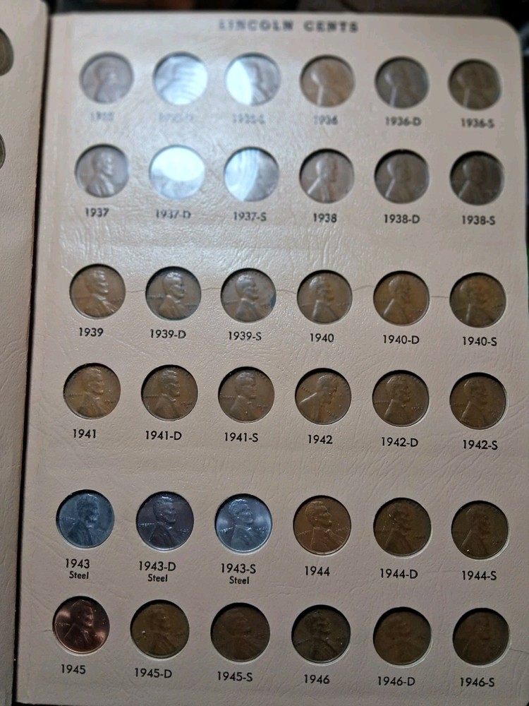 1909-2016 LINCOLN CENTS (317) 3 MISSING. 9 PAGES. GREAT SET.