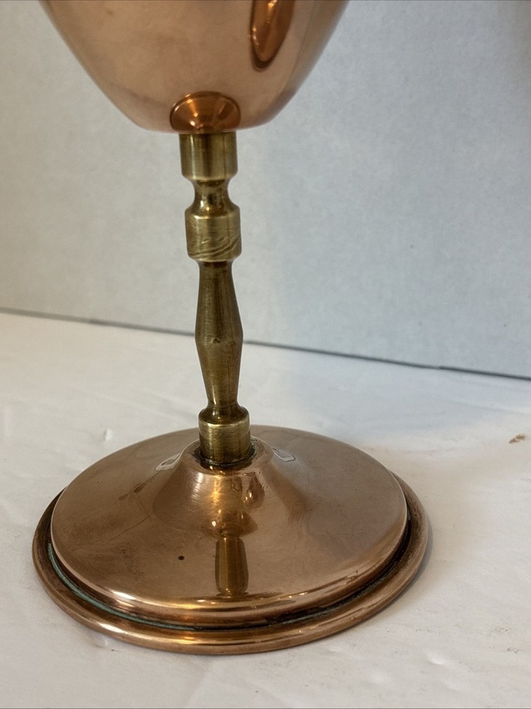 Vintage RALBANEZ Solid Copper Brass Wine Goblets Tin Lined HECHO EN MEXICO 601
