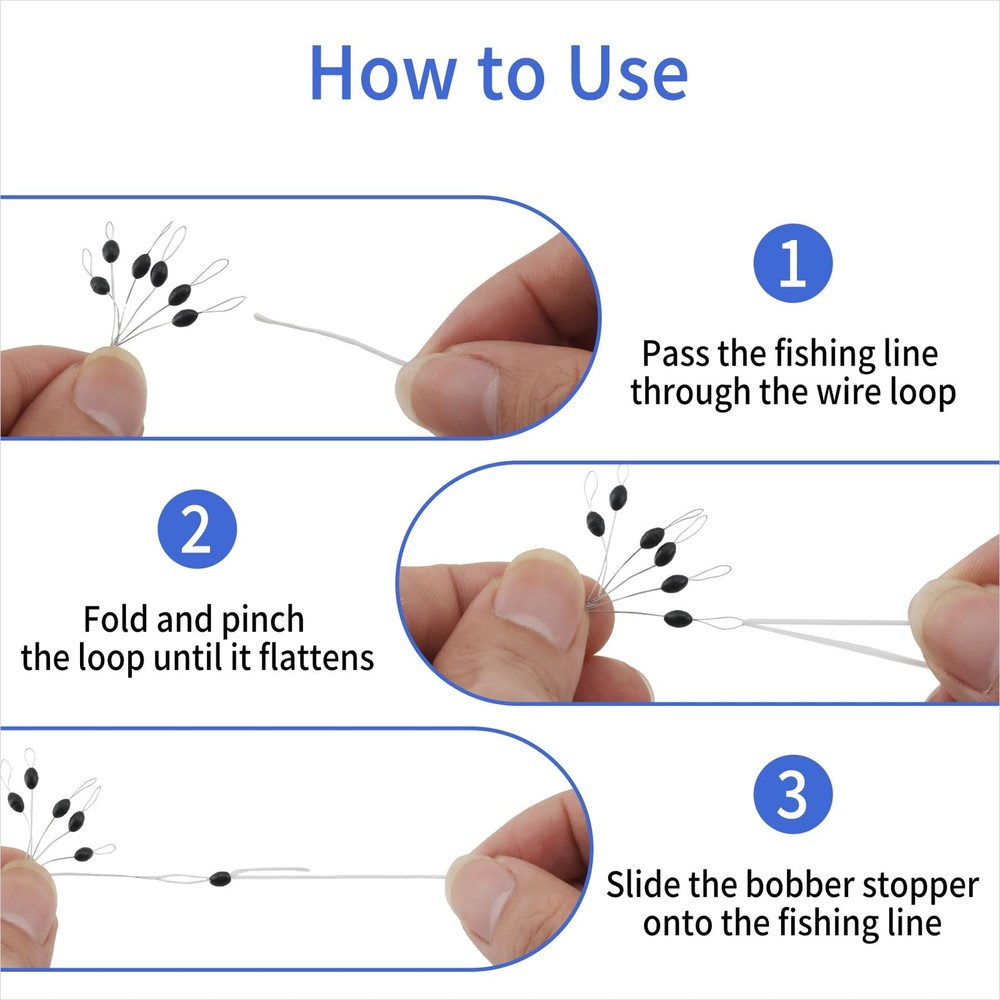 Fishing Rubber Bobber Beads Stopper Bobber Stops 6 in 1 Float Sinker Stops