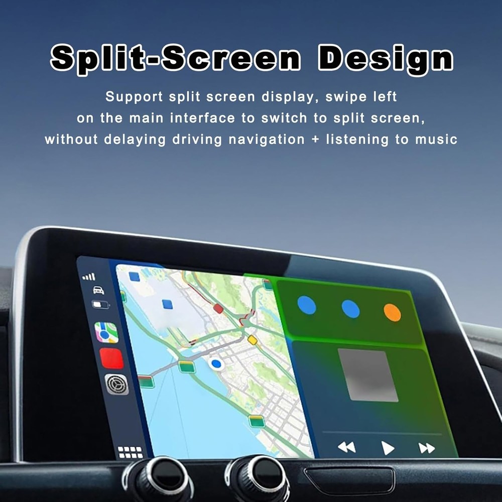 Mini Wireless CarPlay Adapter,Plug & Play Navigation Music and Voice Control