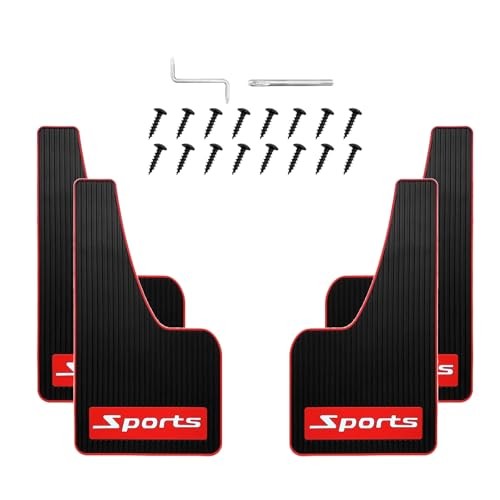 Car Mud Flaps 4PCS Universal Soft Rubber Splash Guards Mudguard for Front black