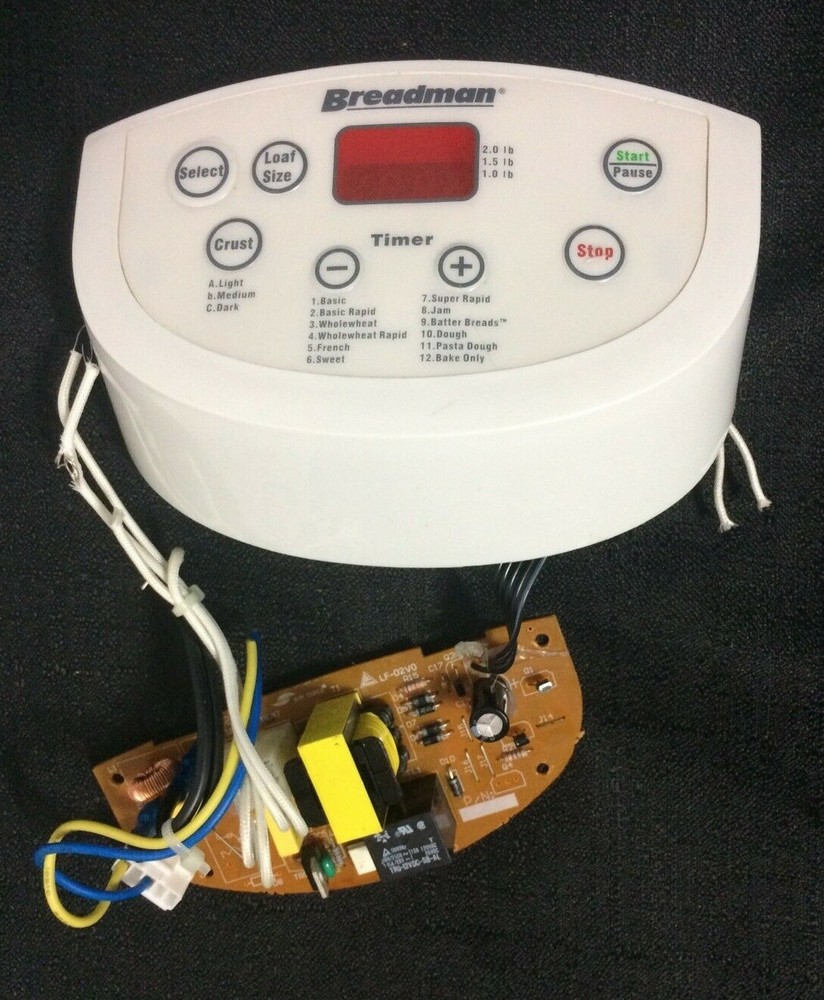 Breadman TR-555 Bread Maker Machine Control Panel