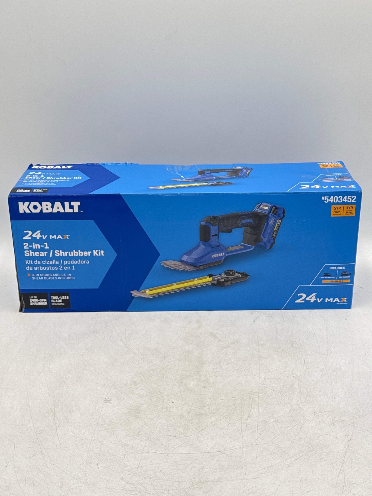 Kobalt 5403452 - 24V 2-in-1 Cordless Grass Shear & Shrubber Hedge Trimmer Kit w/