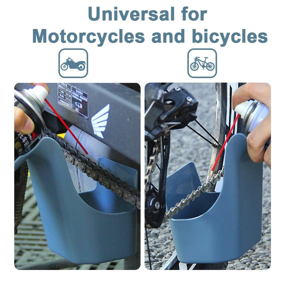 1pcs Motorcycle Chain Oil Storage Tool: Splash-Proof Cleaning Box for Bikes