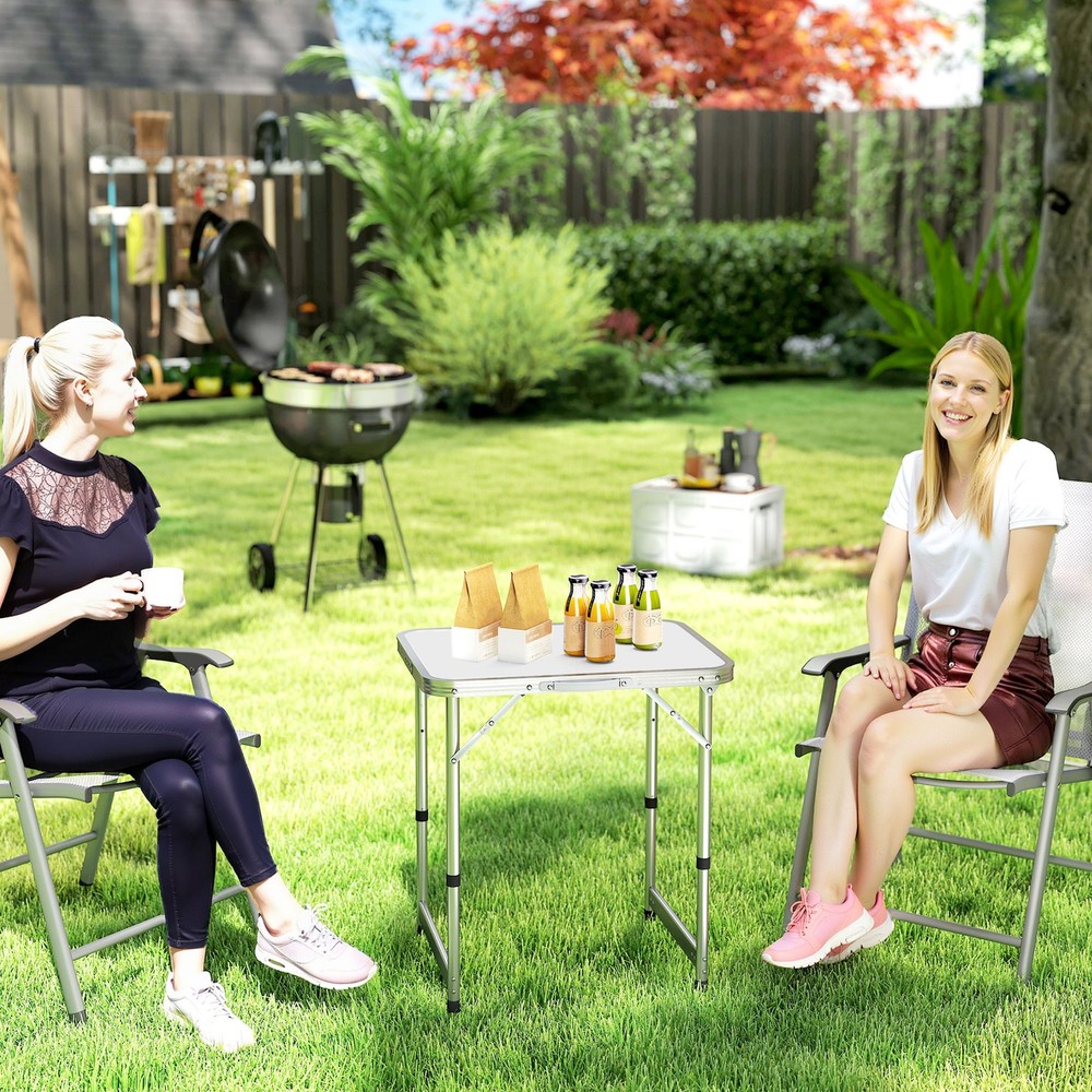 23" Adjustable-Height Folding Camping Table Portable Table