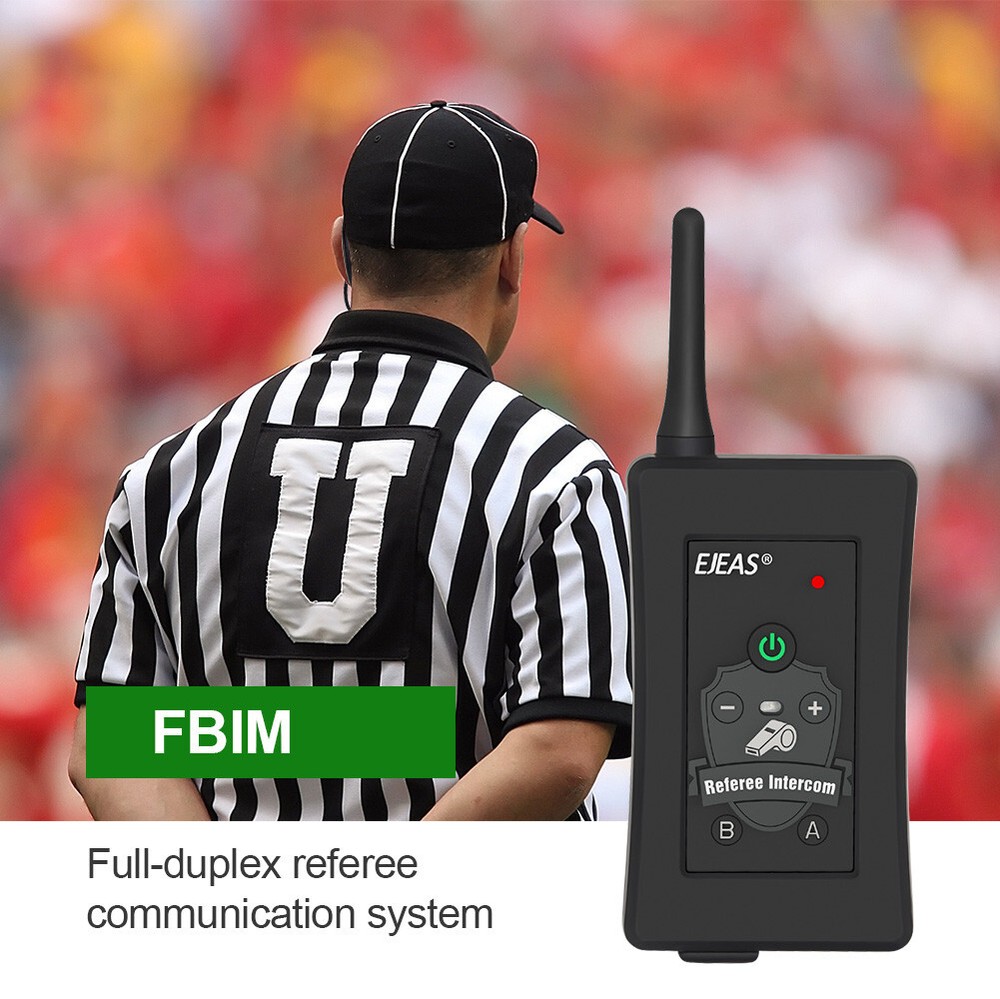 3pcs Full Duplex Bluetooth Football Soccer Referee Intercom Interphone Headset