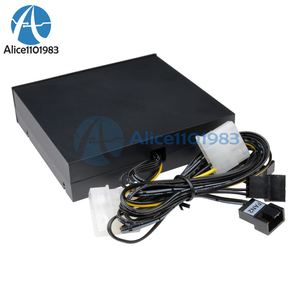 3.5" PC HDD CPU 4 Channel Fan Speed Controller Control Led Cooling Front Panel