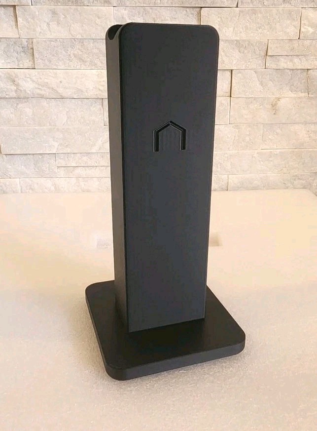 Modern 3D Printed Rectangular Headphone Stand Black Desk Headset Holder