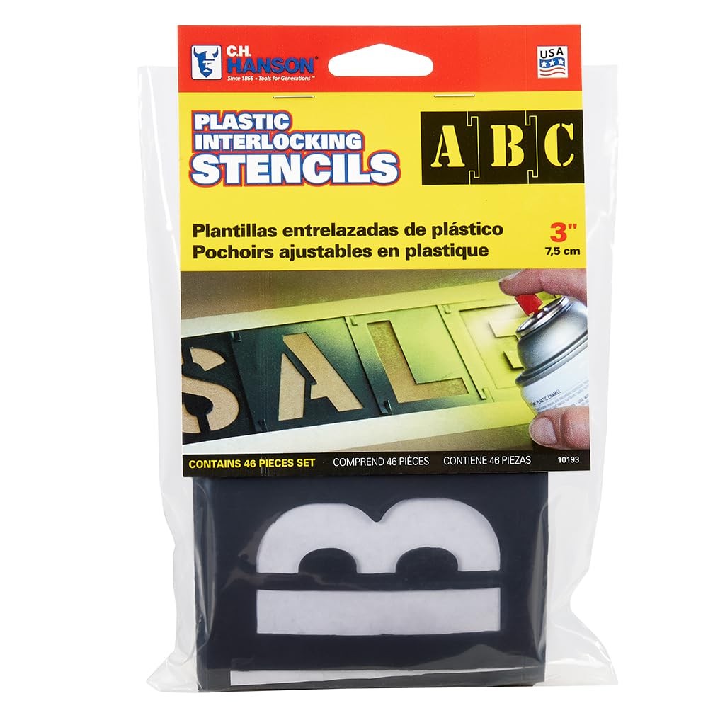 Stencil Set-Letter/Number 3" PVC 46 Pieces