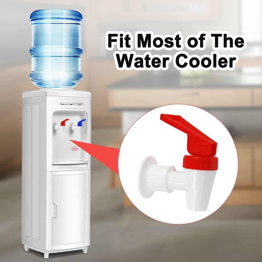 4Pcs Replacement Cooler Faucet, 2 Red and 2 Blue Internal Thread Plastic Spig...