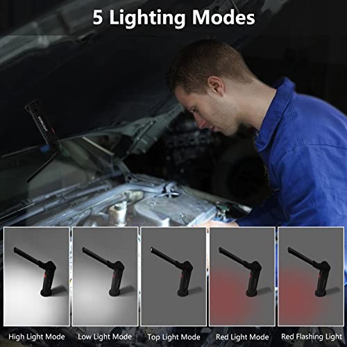 Working Light Portable, Rechargeable Work Lights with Magnetic Base Black*2