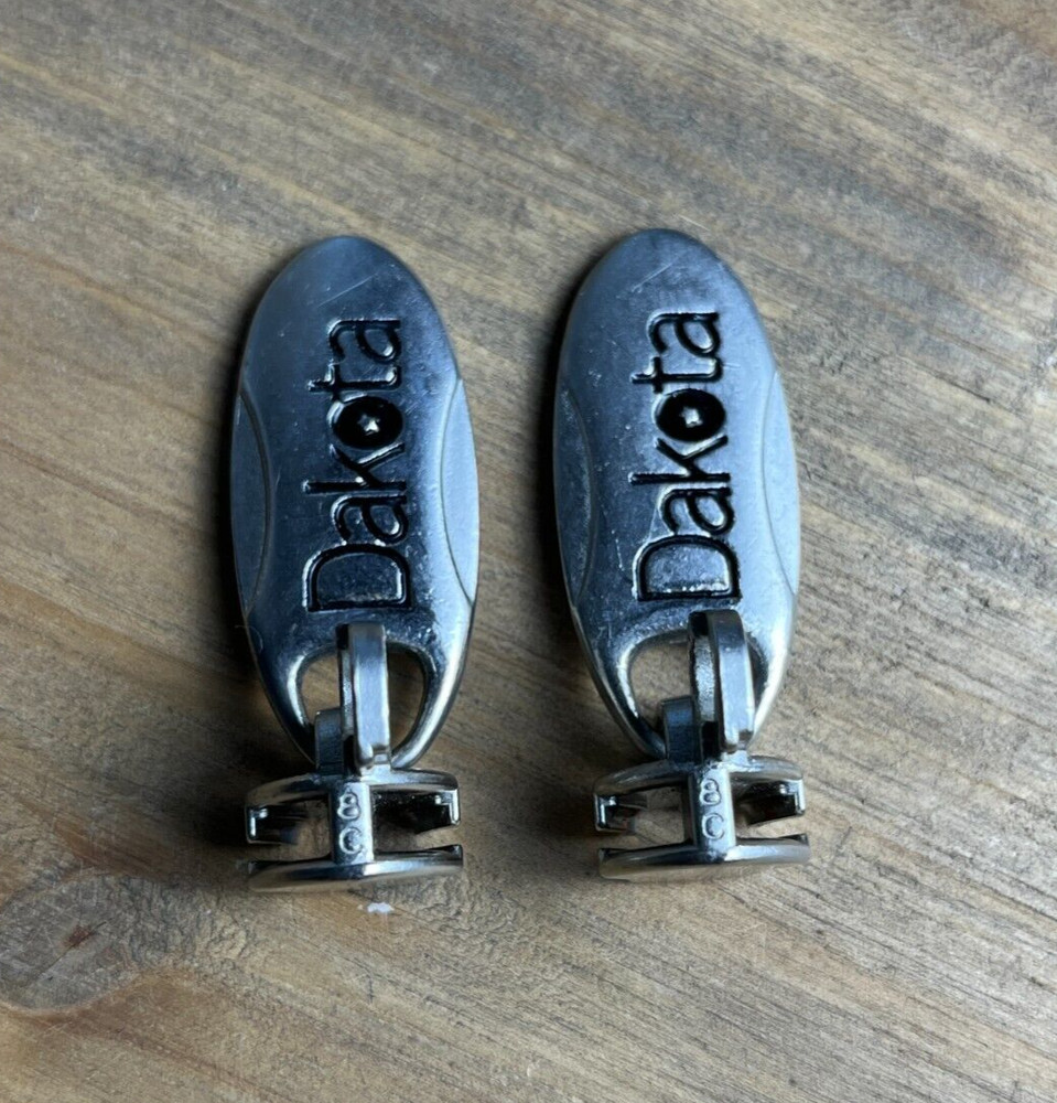2x Dakota by Tumi Replacement Sliders - Nickel, Large (Zipper Pulls / Pull Tabs)