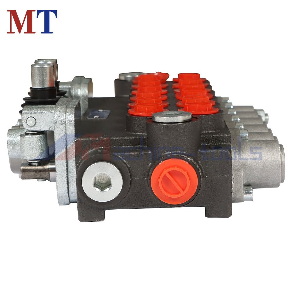 6 Spool Hydraulic Backhoe Directional Control Valve With 2 Joysticks 11GPM