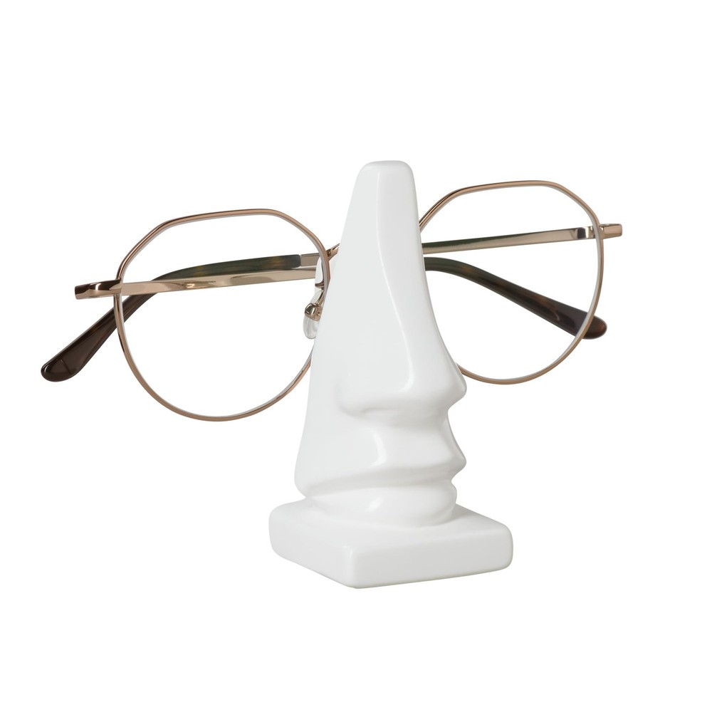 Torre & Tagus Leon Nose Shaped Eyeglass Holder Display Stand White