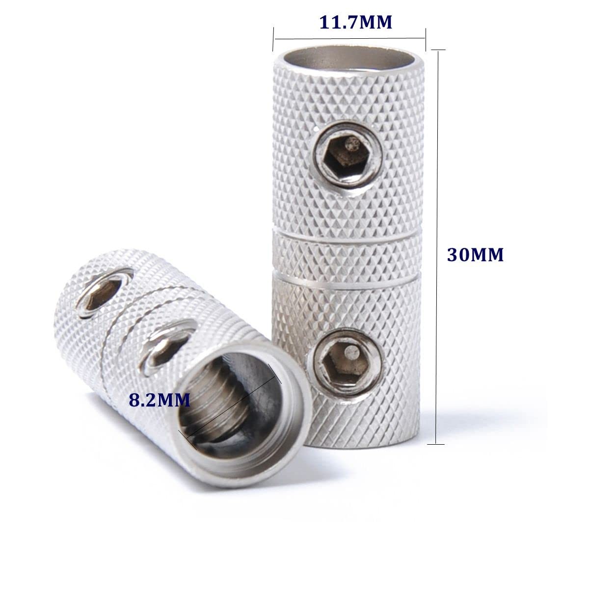 4 Gauge Butt Connectors Brass 4GA Wire Splice 4AWG Cable Coupler 2PCS