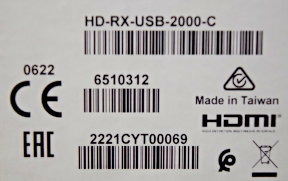 Crestron HD-RX-USB-2000-C HDMI® over CATx Receiver 6510312