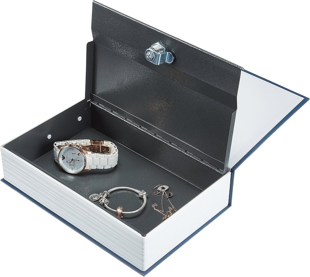 Large Portable Book Safe with Key Lock - Secure and Stylish Storage Solution