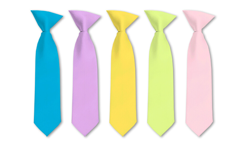 Romario Manzini® Solid Colors Clip on Ties 8" 11" 14" (3 Length and 45 colors)
