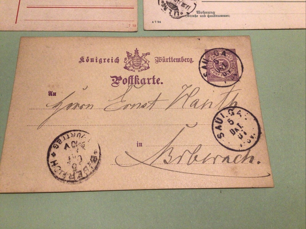 Germany Wurttemberg 3 Postcards A21820