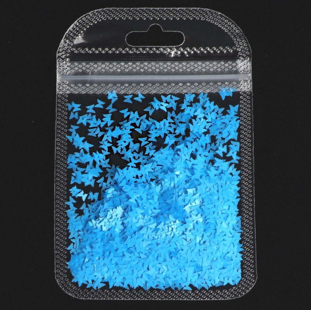 3MM Neon Solid Butterfly Glitter (2G Bag)