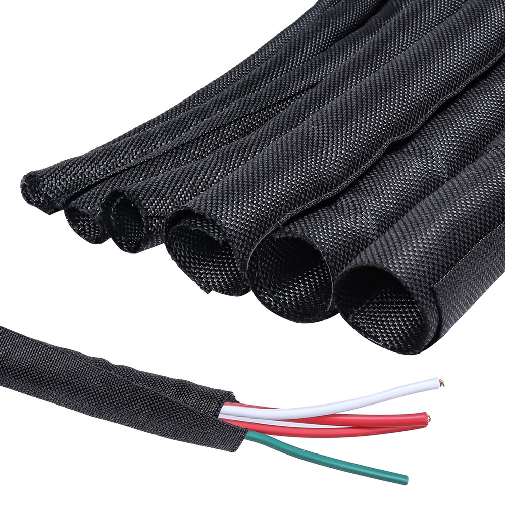 Self Wrap Wire Loom Split Sleeve Management Cable Sleeve Cord Protector Lot