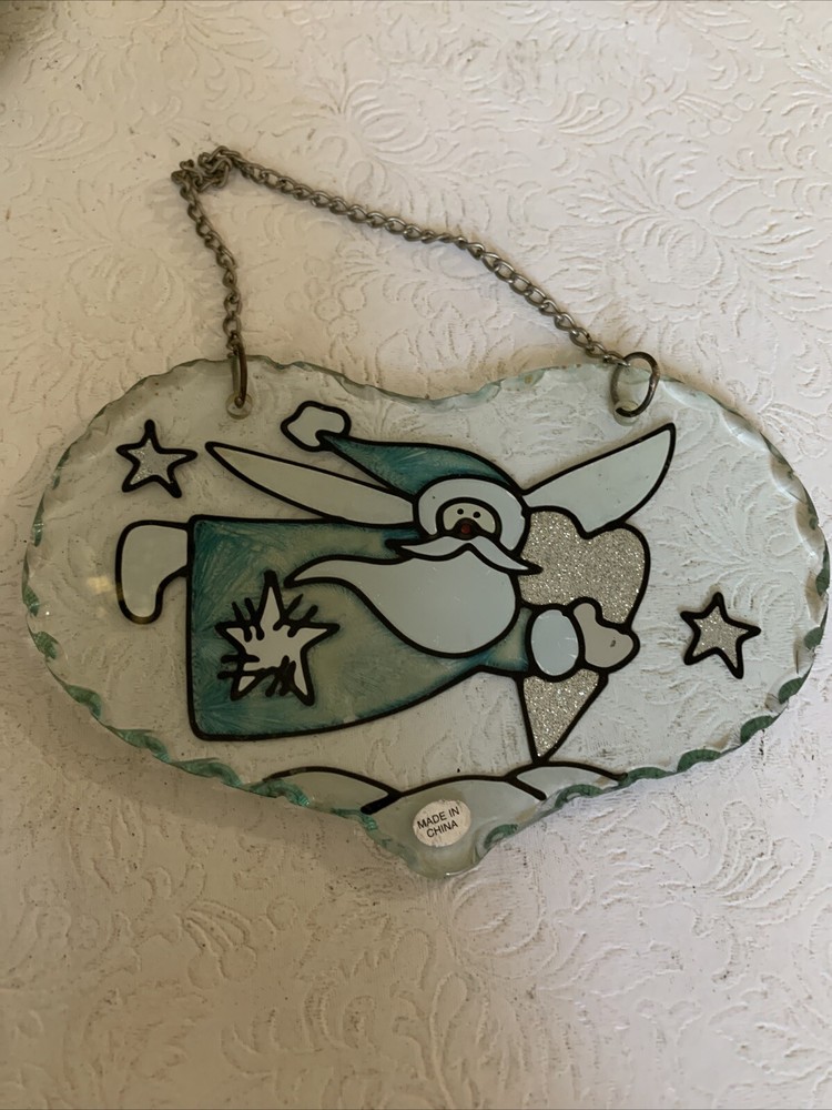 Flying Santa Glass Suncatcher