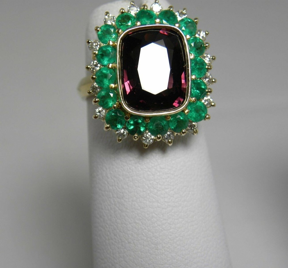 Red Ruby 4.20 Ct Cushion Cut Lab-Created Wedding Ring 14K Yellow Gold FN
