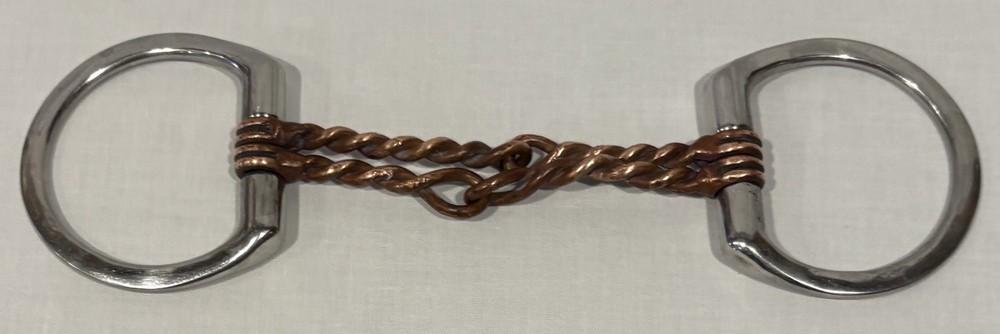 5” Double Twisted COPPER Offset Center & Stainless Steel D Ring Snaffle PERFECT
