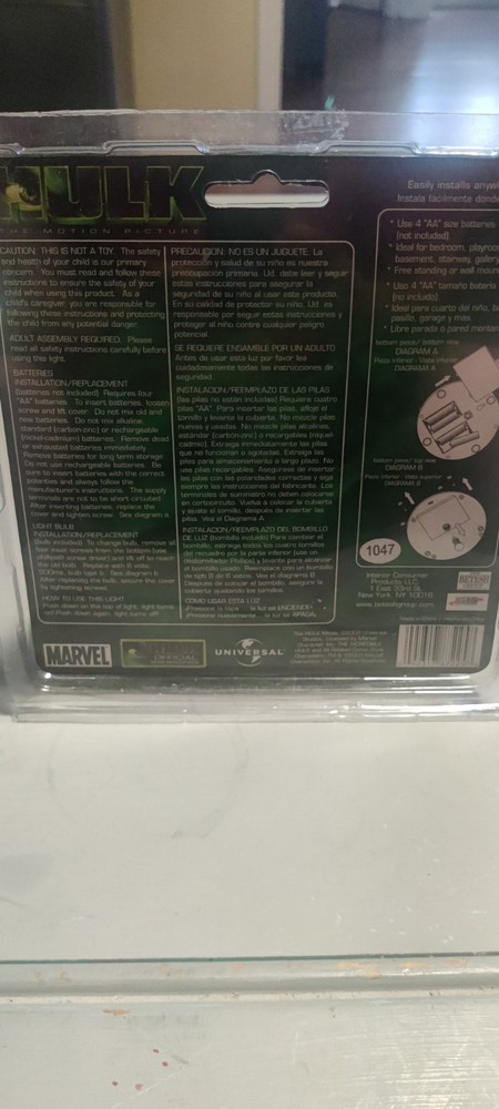 2003 Hulk Push On Push Off Light