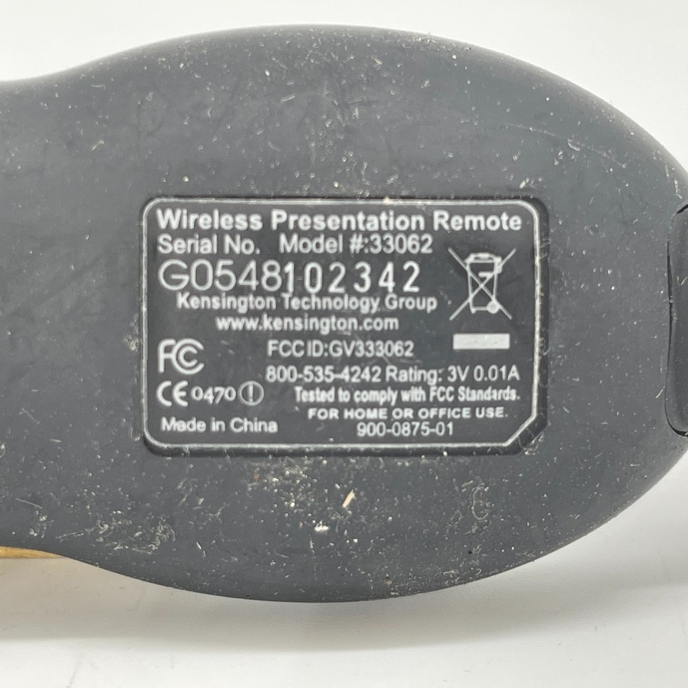 Kensington 33062 Silver Wireless Presentation Remote Control with Laser Pointer