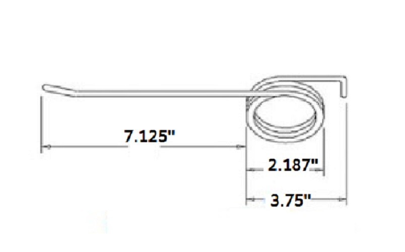 Rake Tooth 7.125" Tine x 2.1875" Coil x 3.75" Hook w/ 0.244" Wire T17350 Farmer