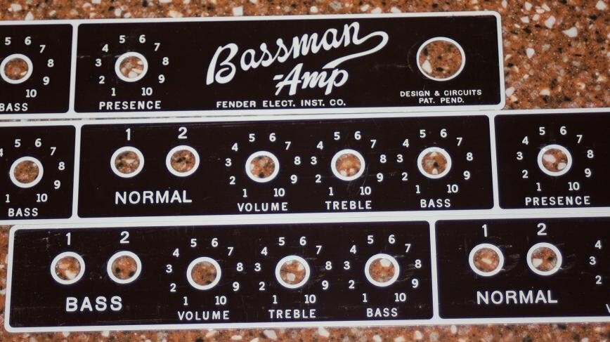 Brown Bassman 6G6B Amp face plate !