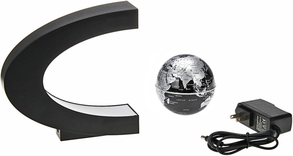 Floating Globe with LED Lights C Shape Magnetic Levitation Floating Globe World