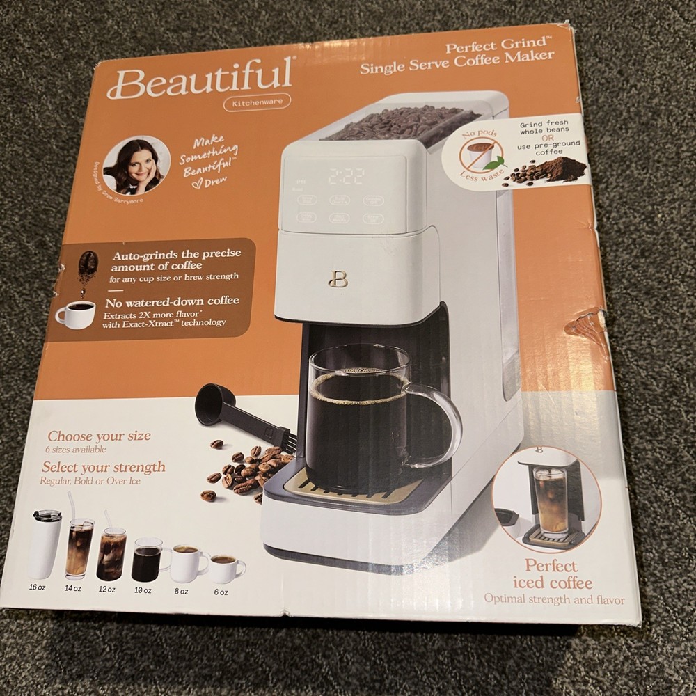 Beautiful by Drew Perfect Grind™ Programmable Single Serve Coffee Maker Works