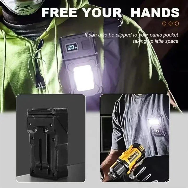 Portable Mini Pocket LED Flashlight Magnetic USB Rechargeable Torch Light Work