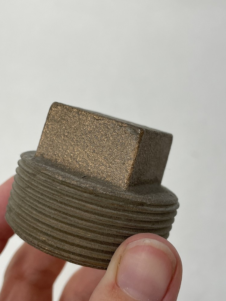 SA SIAM BRASS SQUARE HEAD SOLID PIPE PLUG 1 1/2" FITTING MARINE BOAT