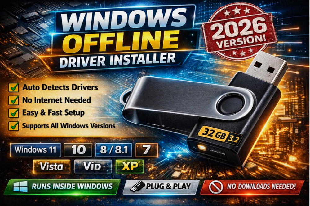 Windows Offline Driver Installer USB | Automatic Driver Detection | All Windows