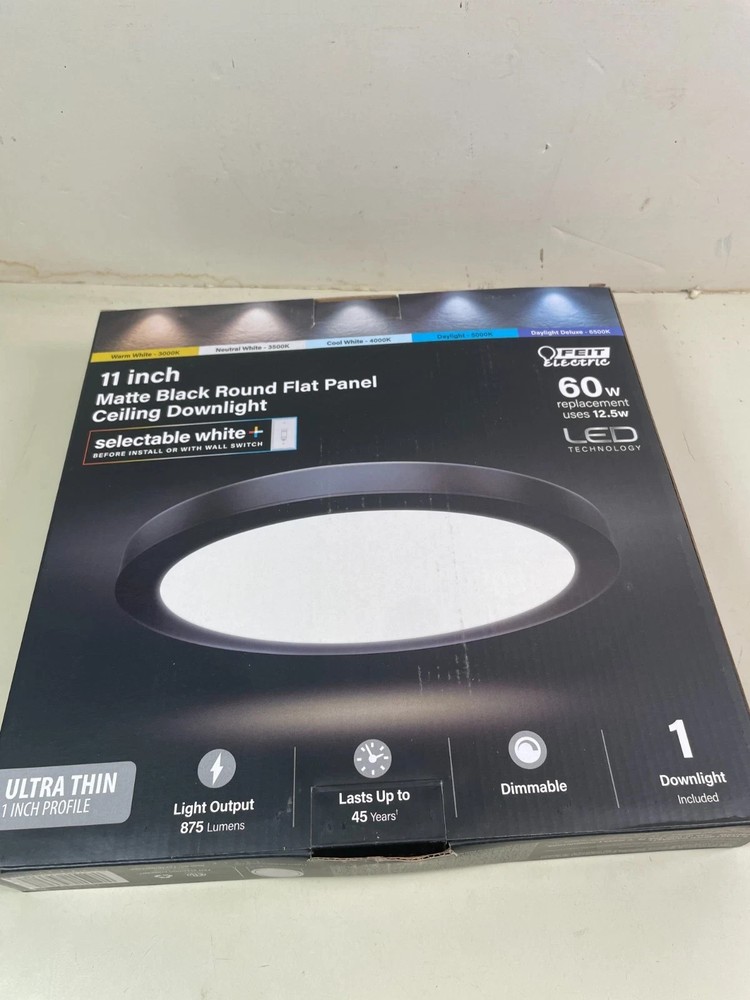 11 Inch Selectable CCT LED Round Flat Panel Light, 60W 11 inch Black