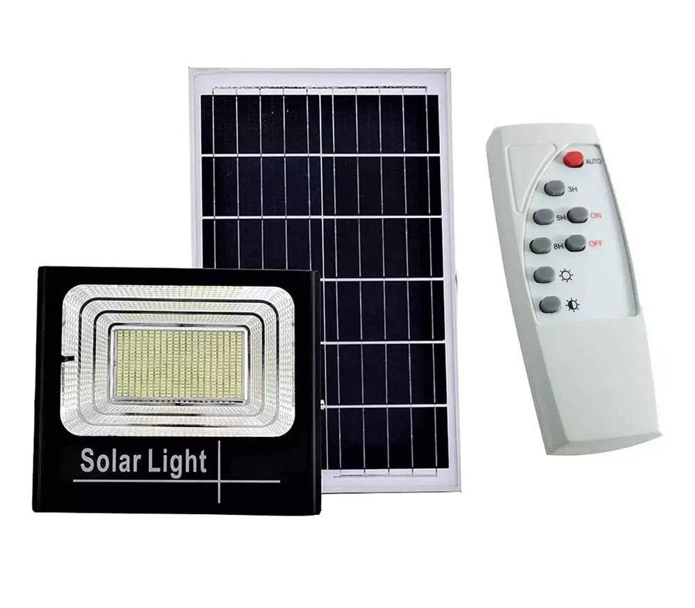 SOLAR HEADLIGHT 200W LED with DUSK SPOTLIGHT PANEL REMOTE CONTROL