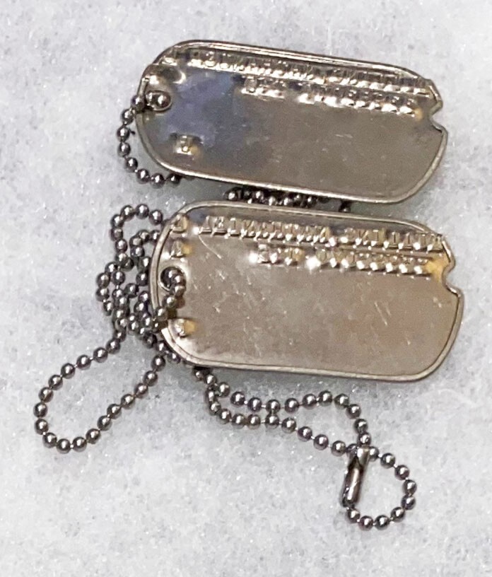 WWII Set Nathaniel Mullins T-45 Dated Dog Tags