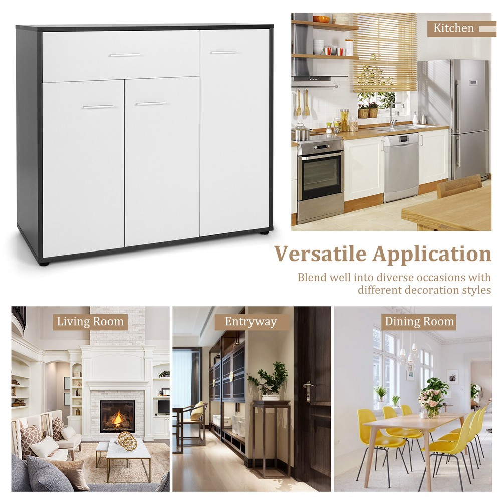 3-Door Buffet Sideboard Kitchen Storage Cabinet Console Cupboard w/Drawer