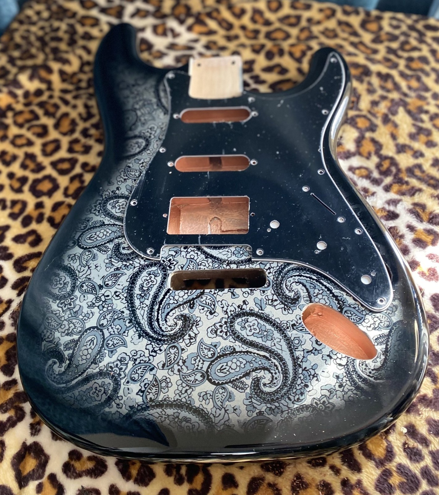Paisley Stratocaster HSH Alder Fender Replacement Body Shielded Cavity