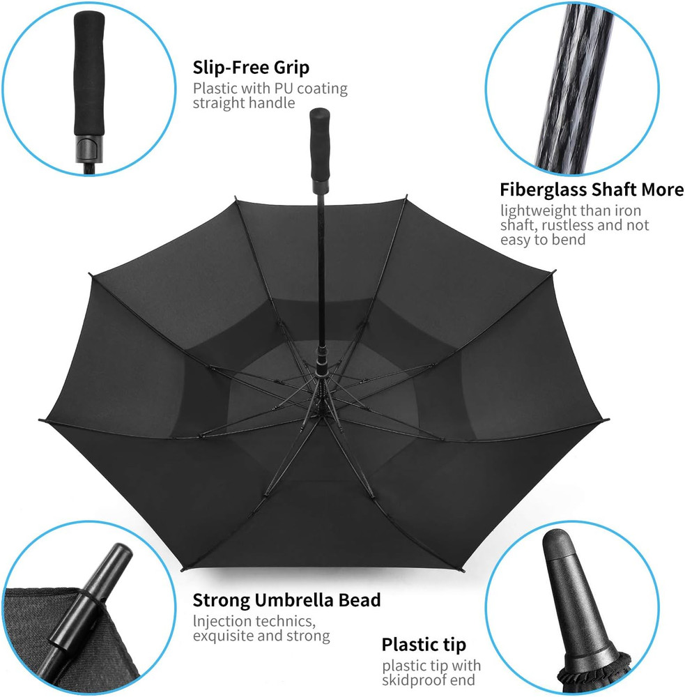 Extra Large Golf Umbrella, 54/62/68/72 Inch, Automatic Open, Vented
