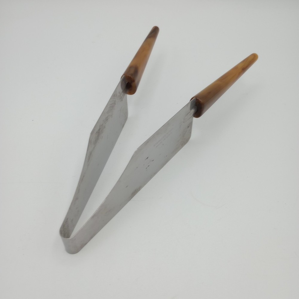 Vtg Bakelite Double Handle Cake Pie Dessert Server Slice Cutter Stainless US