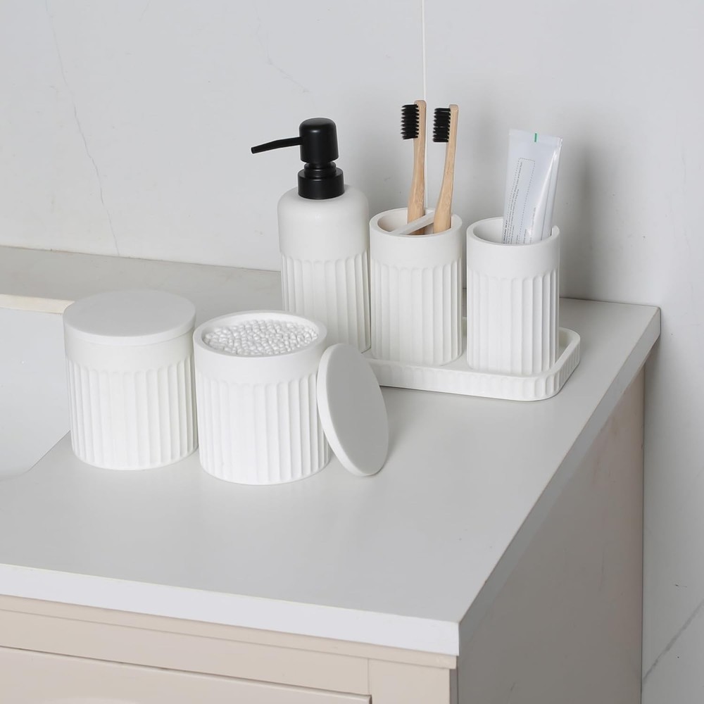 Bathroom Accessory Set - 6 Pieces Bathroom Accessories Set Complete with Soap